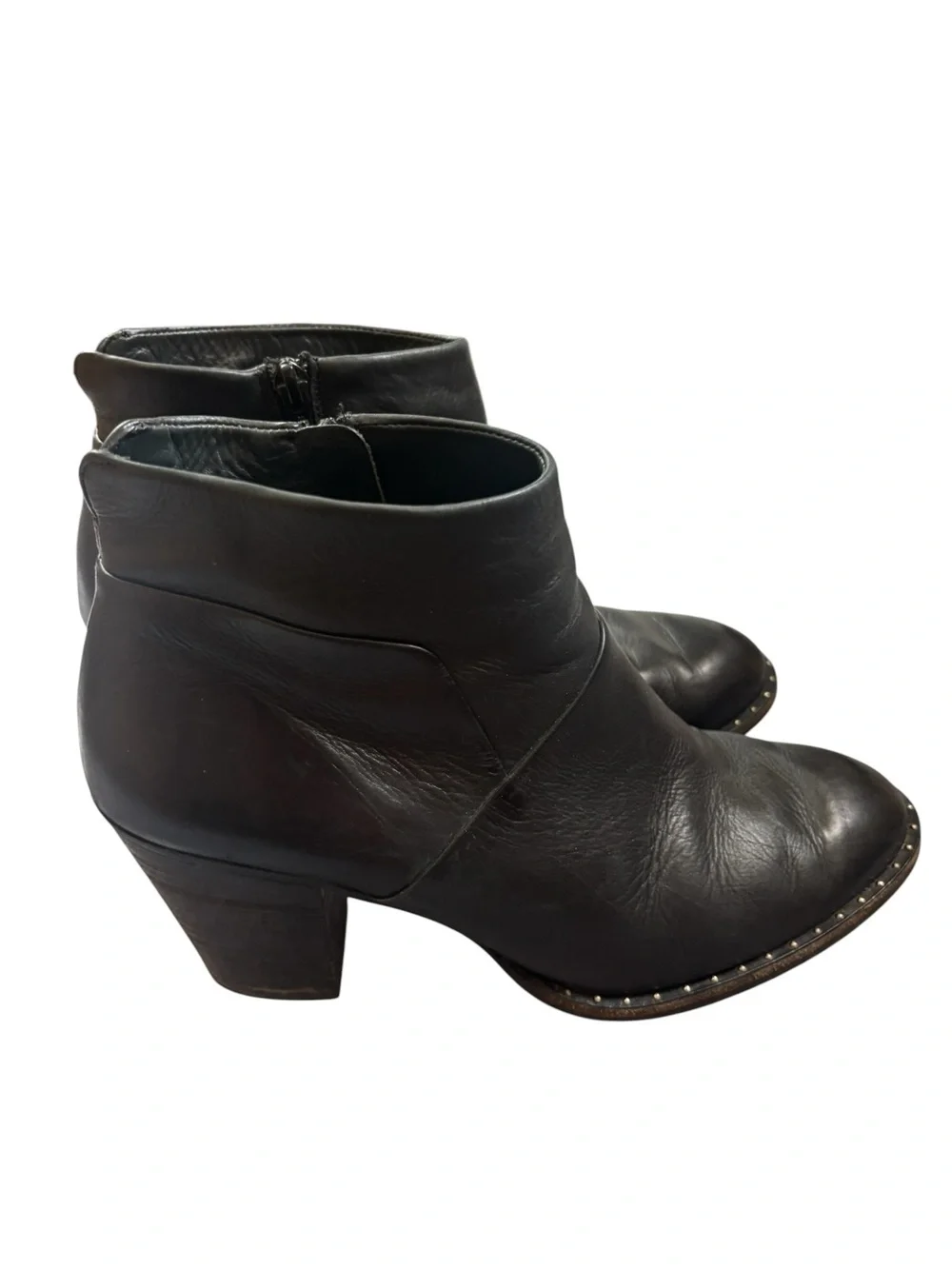 Paul Green Black Leather Ankle Boots Size 7